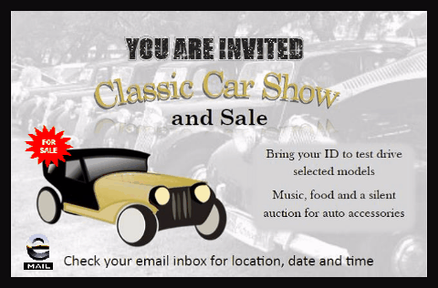 Invitation To A Classic Car Show.