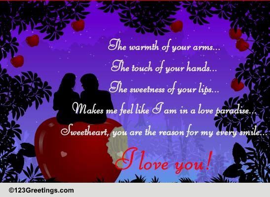 Sweetheart, You Are The One! Free I Love You eCards, Greeting Cards ...
