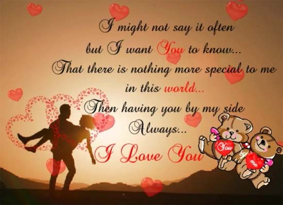 More Special To Me. Free I Love You eCards, Greeting Cards | 123 Greetings