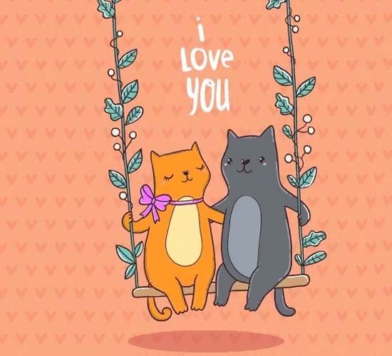 I Love You Cats On A Swing. Free I Love You eCards, Greeting Cards ...