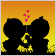 Romantic Kiss E-card.