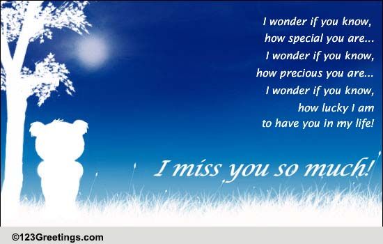 I Wonder If You Know... Free Missing Her eCards, Greeting Cards | 123 ...