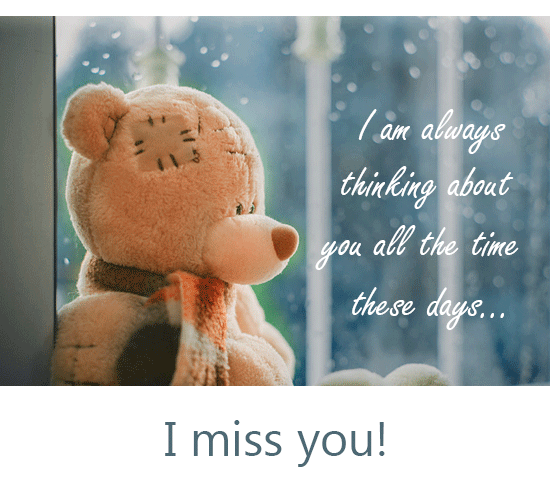 Cute Teddy Miss You Love You. Free Missing Him eCards, Greeting Cards