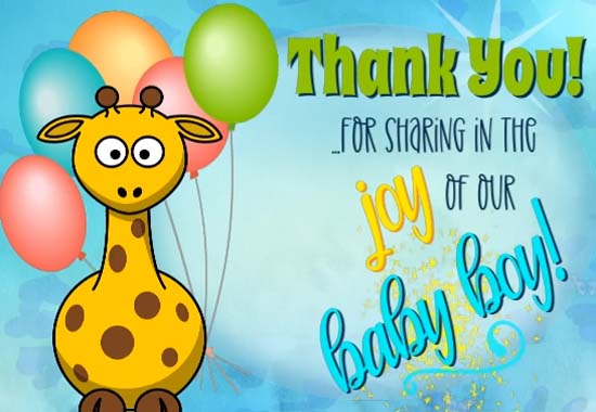 Boy Joy Thank You. Free Baby Shower Thank You eCards, Greeting Cards ...