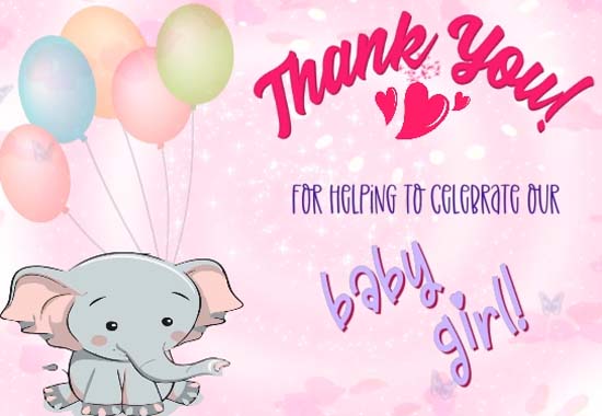 Baby Girl Thanks! Free Baby Shower Thank You eCards, Greeting Cards ...