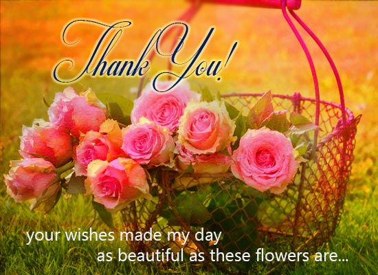 Thank You Wishes With Flowers.