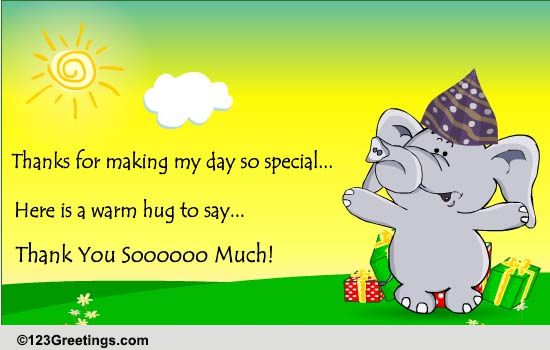 Warm Thankyou Hugs For Birthday Wish.