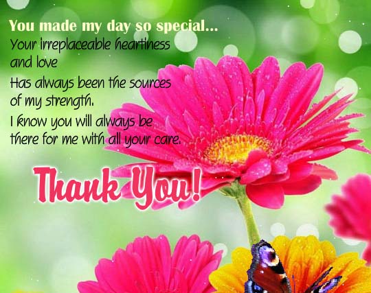 Thanks For Making My Day Special. Free Birthday Thank You eCards | 123 ...