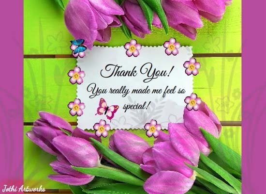 Thank With Butterflies And Tulips! Free Birthday Thank You eCards | 123 ...