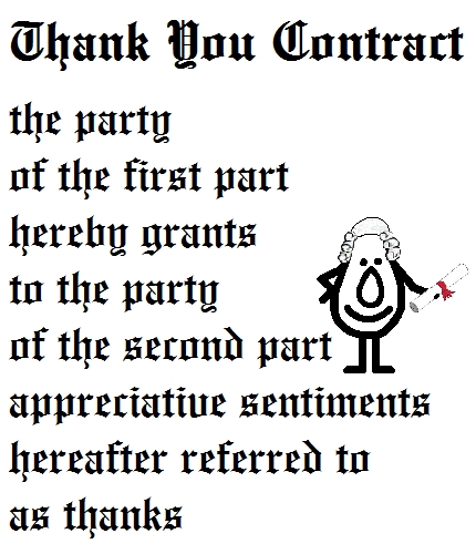 Thank You Contract - A Funny Poem.