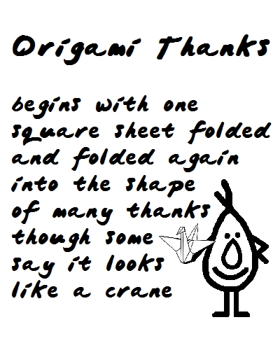 Origami Thanks! Funny Thank You Poem.