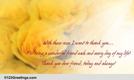 Thank With These Roses. Free Friends eCards, Greeting Cards | 123 Greetings