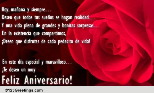 Spanish Aniversario Cards Free Spanish Aniversario Wishes 123 Greetings