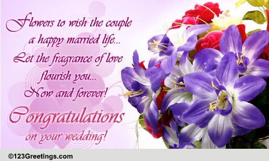 Flowers For The Lovely Couple! Free Flowers & Gifts eCards | 123 Greetings