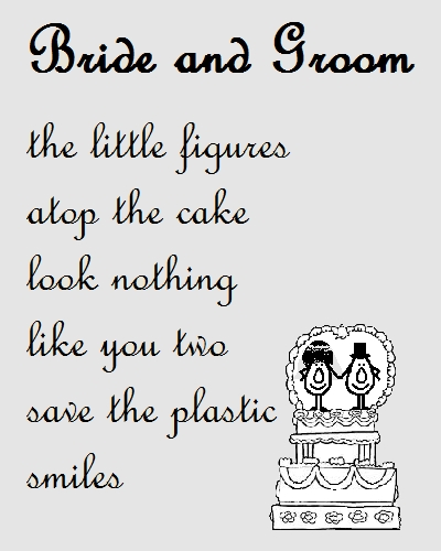 Bride And Groom - Congraulations Poem.
