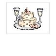 Wedding Cake And Wine Glasses.